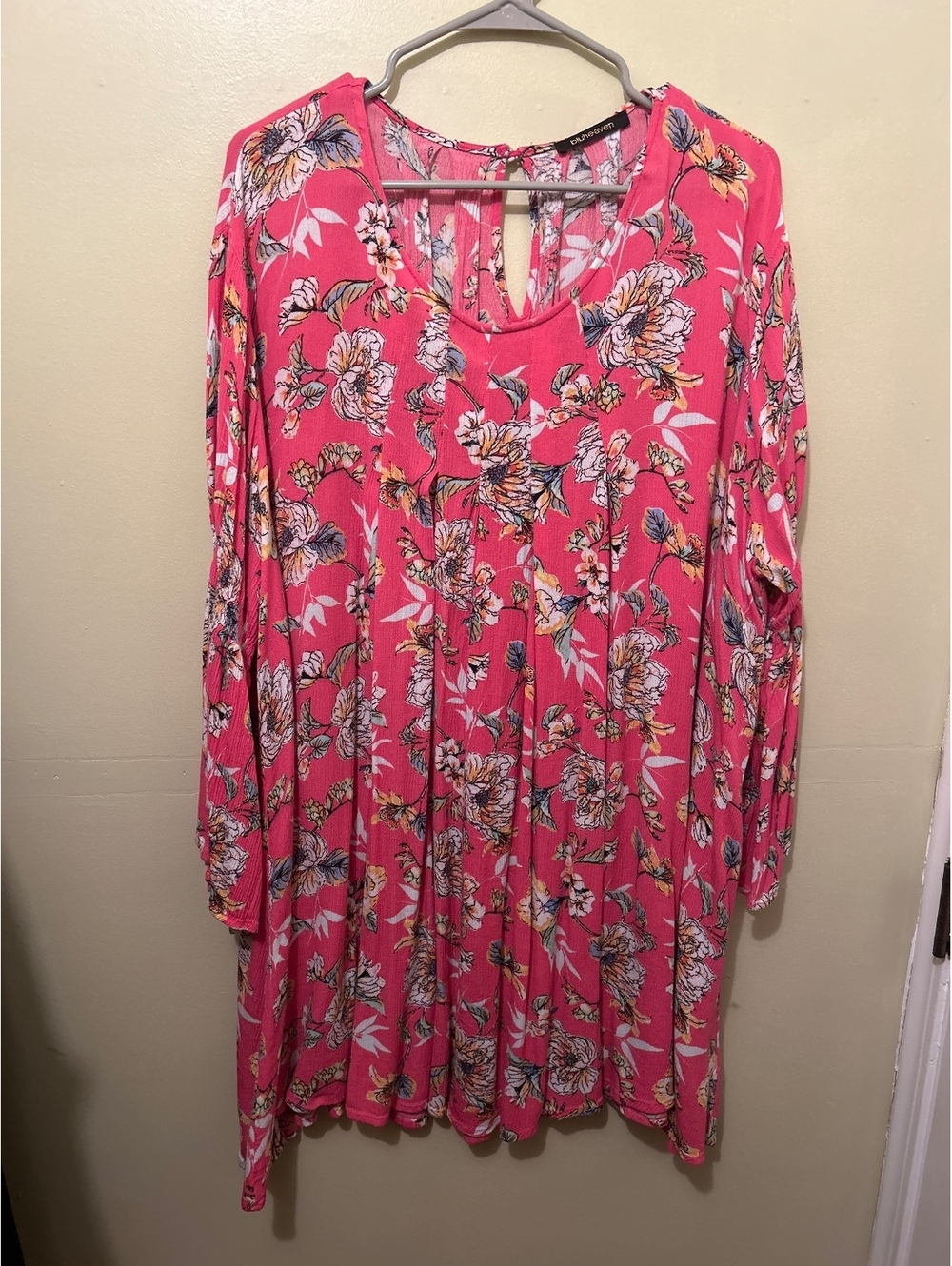 bluheaven Pink Floral Rayon Dress Size 1XL